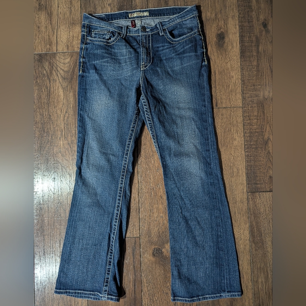BKE Buckle Drew Low-Rise Bootcut Jeans Women's 31x31.5 Dark Blue Denim Stretch